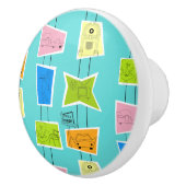 Retro Atomic Kitsch keramische schedel Knop (Rechts)