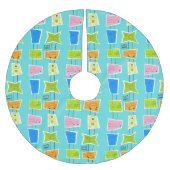 Retro Atomic Kitsch kerstboomrok Kerstboom Rok (Voorkant)