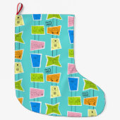 Retro Atomic Kitsch kerststop Grote Kerstsok (Voorkant)