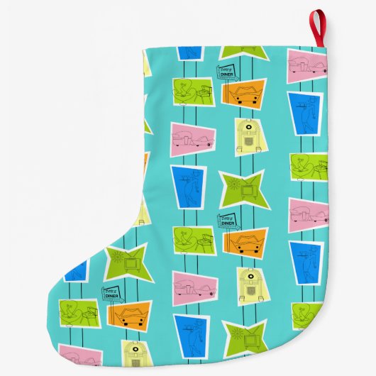 Retro Atomic Kitsch kerststop Grote Kerstsok (Achterkant)