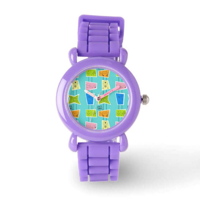 Retro Atomic Kitsch Kind Horloge (Voorkant)