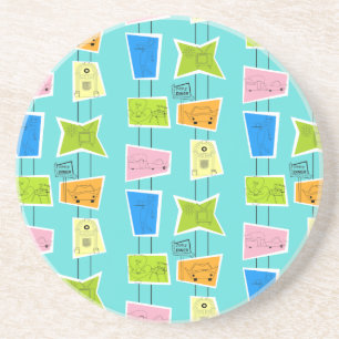 Retro Atomic Kitsch Sandstone Onderzetter