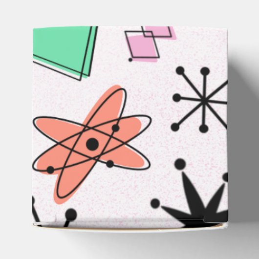 Retro Atomic MCM Roze Sinaasappel Groen Zwart Bedankdoosjes (Bovenkant)