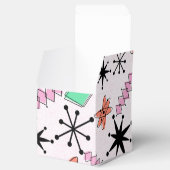 Retro Atomic MCM Roze Sinaasappel Groen Zwart Bedankdoosjes (Geopend)