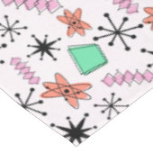 Retro Atomic MCM Roze Sinaasappel Groen Zwart Tafelkleed (Gekanteld)