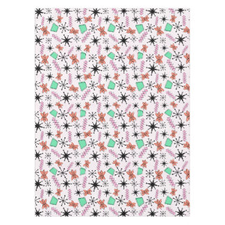 Retro Atomic MCM Roze Sinaasappel Groen Zwart Tafelkleed