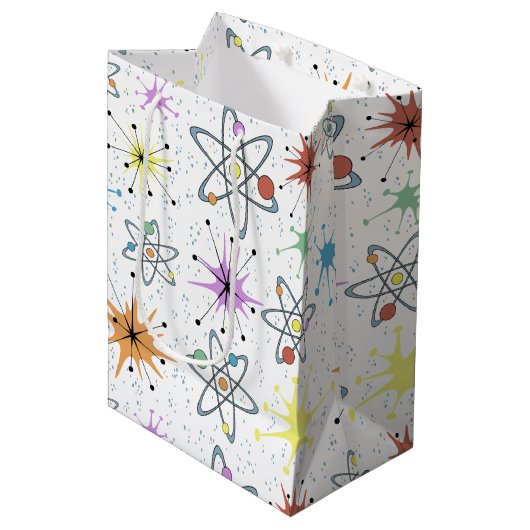 Retro Atomic Medium Cadeauzakje (Voorkant Gekanteld)