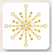 Retro Atomic Mid-Century Design Gouden Kleur Aange Bier Onderzetter (Voorkant)