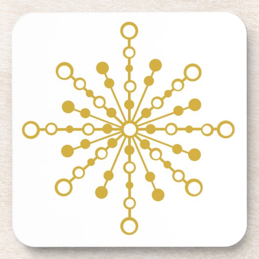 Retro Atomic Mid-Century Design Gouden Kleur Aange Bier Onderzetter (Voorkant)