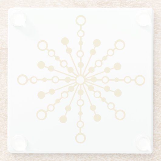 Retro Atomic Mid-Century Design Gouden Kleur Aange Glazen Onderzetter (Achterkant)