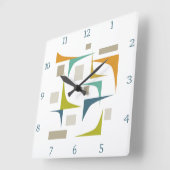 Retro Atomic Mid Century geometrische hoeknummers Vierkante Klok (Hoek)