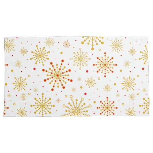 Retro Atomic Mid-Century Mod Red & Gold Kussensloop (Voorkant-Rechts)