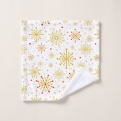 Retro Atomic Mid-Century Mod Red & Gold Starburst Bad Handdoek (Wasdoekje)