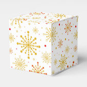 Retro Atomic Mid-Century Mod Red & Gold Starburst Bedankdoosjes (Voorkant Zijde)