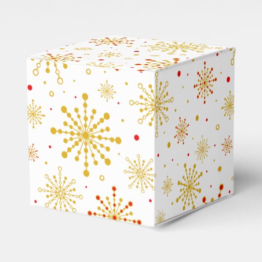 Retro Atomic Mid-Century Mod Red & Gold Starburst Bedankdoosjes (Voorkant Zijde)