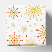 Retro Atomic Mid-Century Mod Red & Gold Starburst Bedankdoosjes (Bovenkant)