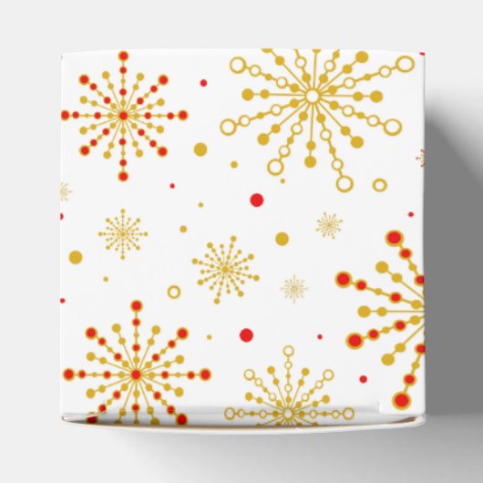 Retro Atomic Mid-Century Mod Red & Gold Starburst Bedankdoosjes (Bovenkant)