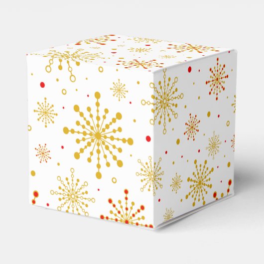 Retro Atomic Mid-Century Mod Red & Gold Starburst Bedankdoosjes (Achterkant)