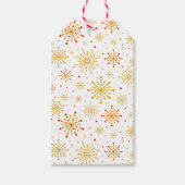 Retro Atomic Mid-Century Mod Red & Gold Starburst Cadeaulabel (Voorkant)