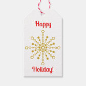 Retro Atomic Mid-Century Mod Red & Gold Starburst Cadeaulabel (Voorkant)