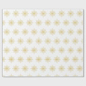 Retro Atomic Mid-Century Mod Red & Gold Starburst Cadeaupapier (Vlak)