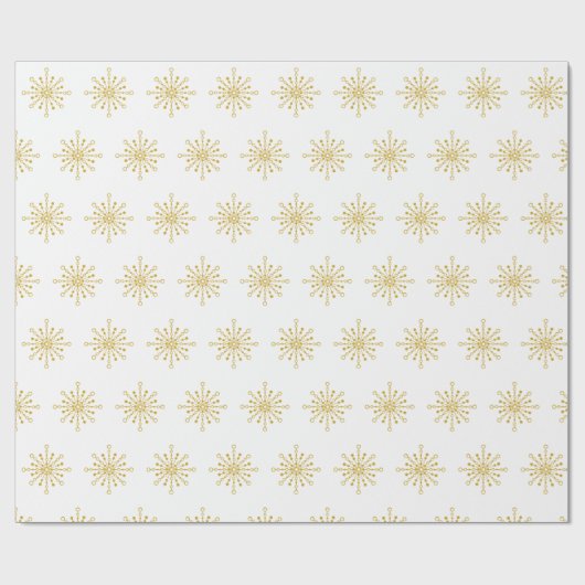 Retro Atomic Mid-Century Mod Red & Gold Starburst Cadeaupapier (Vlak)