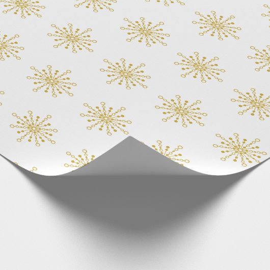 Retro Atomic Mid-Century Mod Red & Gold Starburst Cadeaupapier (Hoek)