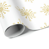 Retro Atomic Mid-Century Mod Red & Gold Starburst Cadeaupapier (Rol Hoek)