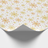 Retro Atomic Mid-Century Mod Red & Gold Starburst Cadeaupapier (Hoek)