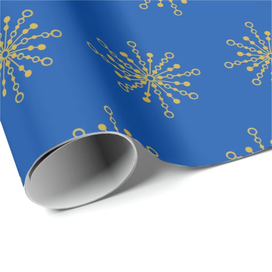 Retro Atomic Mid-Century Mod Red & Gold Starburst Cadeaupapier (Rol Hoek)