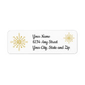 Retro Atomic Mid-Century Mod Red & Gold Starburst Etiket (Voorkant)