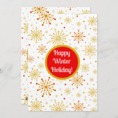 Retro Atomic Mid-Century Mod Red & Gold Starburst Feestdagenkaart (Voorkant / Achterkant)