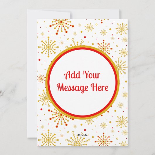 Retro Atomic Mid-Century Mod Red & Gold Starburst Feestdagenkaart (Achterkant)