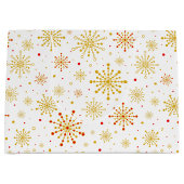 Retro Atomic Mid-Century Mod Red & Gold Starburst Groot Cadeauzakje (Voorkant)