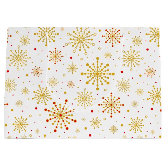 Retro Atomic Mid-Century Mod Red & Gold Starburst Groot Cadeauzakje (Voorkant)