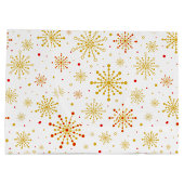 Retro Atomic Mid-Century Mod Red & Gold Starburst Groot Cadeauzakje (Achterkant)