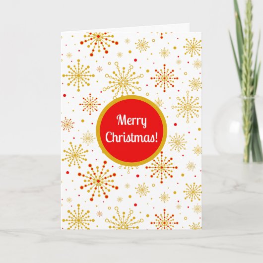 Retro Atomic Mid-Century Mod Red & Gold Starburst Kaart (Voorkant)