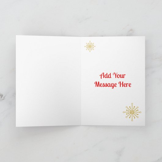 Retro Atomic Mid-Century Mod Red & Gold Starburst Kaart (Binnen)