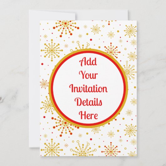 Retro Atomic Mid-Century Mod Red & Gold Starburst Kaart (Achterkant)