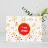 Retro Atomic Mid-Century Mod Red & Gold Starburst Kaart (Staand voorkant)