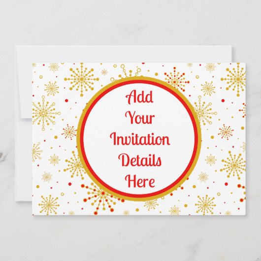 Retro Atomic Mid-Century Mod Red & Gold Starburst Kaart (Achterkant)