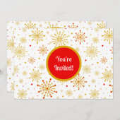 Retro Atomic Mid-Century Mod Red & Gold Starburst Kaart (Voorkant / Achterkant)