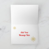 Retro Atomic Mid-Century Mod Red & Gold Starburst Kaart (Binnen)