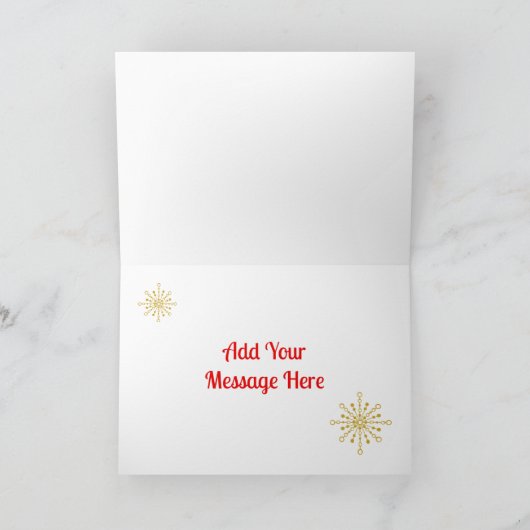 Retro Atomic Mid-Century Mod Red & Gold Starburst Kaart (Binnen)