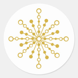 Retro Atomic Mid-Century Mod Red & Gold Starburst Ronde Sticker