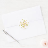 Retro Atomic Mid-Century Mod Red & Gold Starburst Ronde Sticker (Envelop)