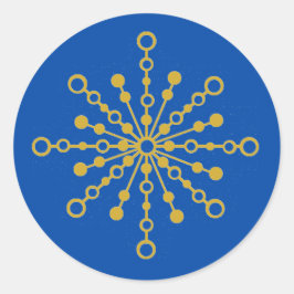 Retro Atomic Mid-Century Mod Red & Gold Starburst Ronde Sticker