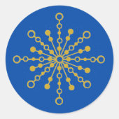 Retro Atomic Mid-Century Mod Red & Gold Starburst Ronde Sticker (Voorkant)