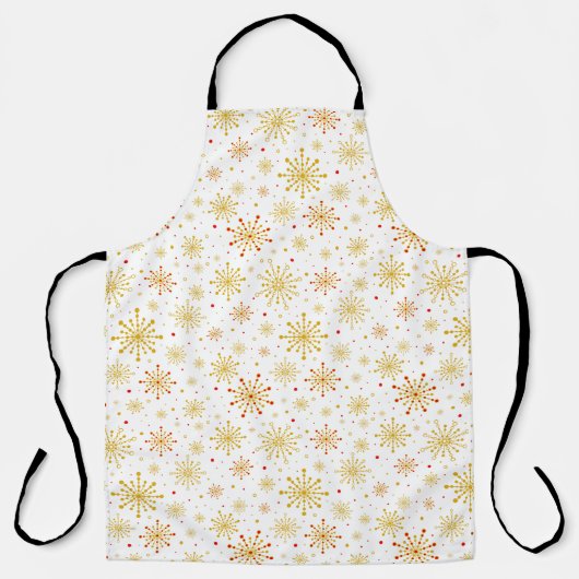 Retro Atomic Mid-Century Mod Red & Gold Starburst Schort (Voorkant)