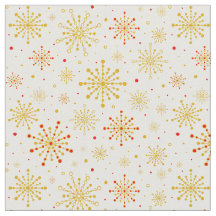 Retro Atomic Mid-Century Mod Red & Gold Starburst